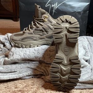 Grey Military Combat Boots